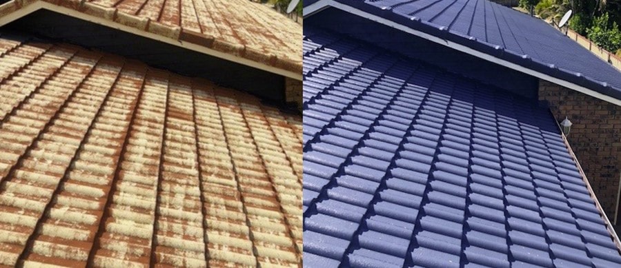 rénovation de toit avec peinture